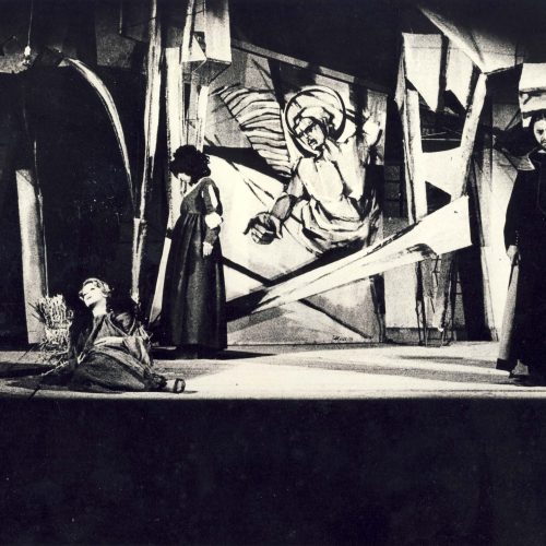 Fondale dipinto, 1965, scenografia per Announce faite a Marie di Paul Clodel, Roma. 1965.